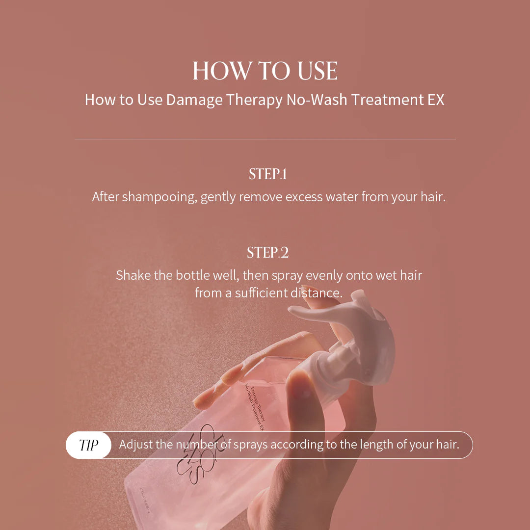 growus Damage Therapy No Wash Treatment EX 250ml Due Rose