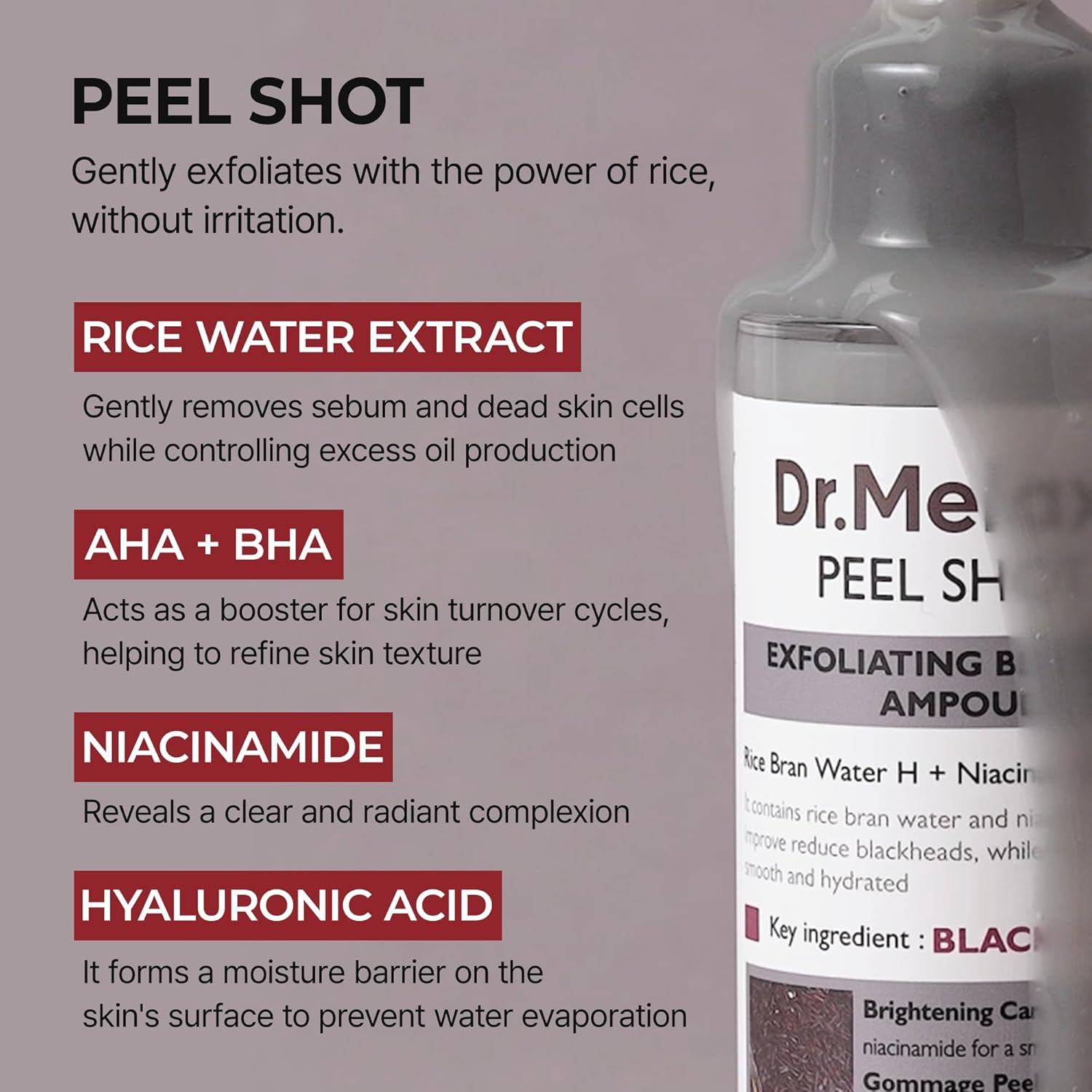 Dr.Melaxin Peel Shot Exfoliating Black Rice Ampoule